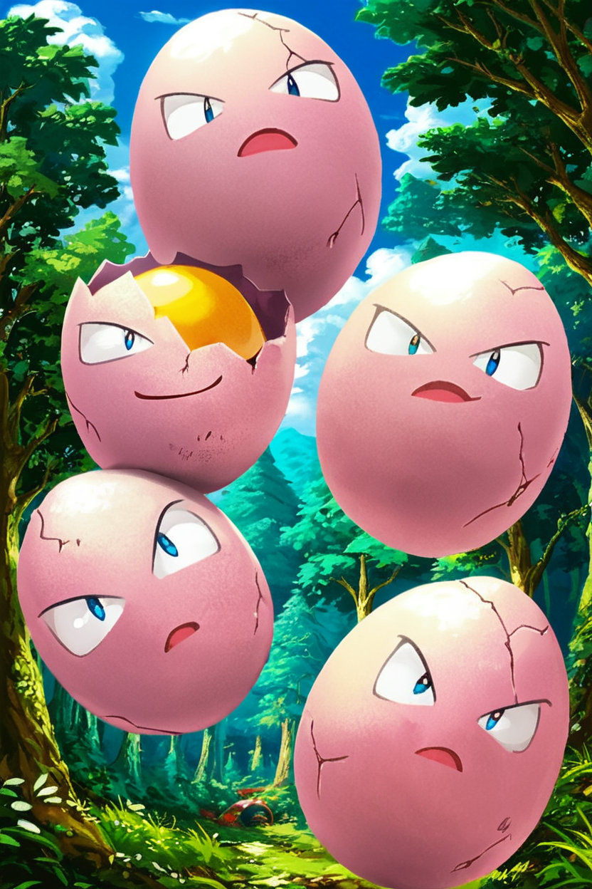 score_9, score_8_up, score_8,  ,,, , ,,, zzExeggcute, no humans,  <lora:ExeggcutePokedexPDXL:1.0>,  forest,  ,,,, BREAK, smile, looking at viewer, cowboy shot, ,,, outdoors, sky, day, cloud, tree, blue sky, sunny,  ,,, Expressiveh, ,,, <lora:Alola_Style_PDXL:0.8>, <lora:Expressive_H-000001:0.4>,