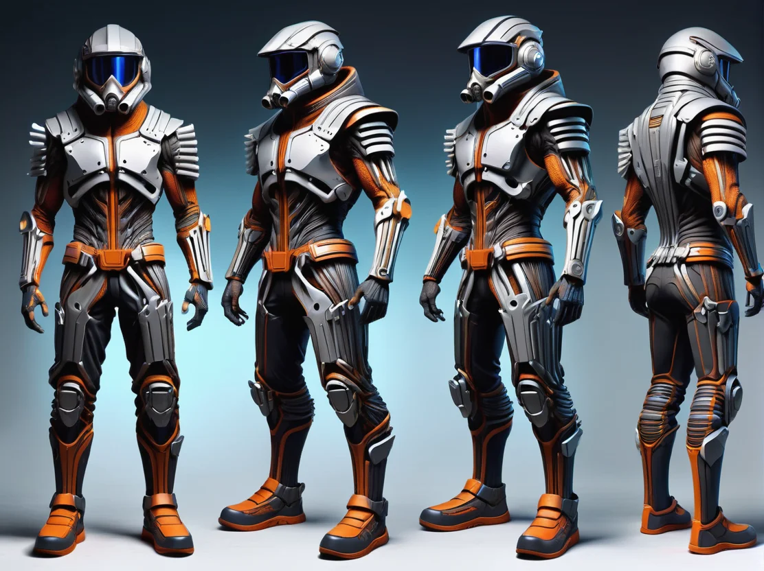 hyper detailed masterpiece, dynamic, awesome quality,DonMCr0wB4rXL thermal-regulating microfiber __Bo/clothings/scifi/male/lower-body__, __Bo/clothings/scifi/male/upper-body__, __Bo/clothings/scifi/male/headwear__, ,, made of crowbars <lora:DonMCr0wB4rXL-000008:1>