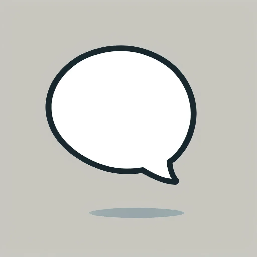 speech bubble cartoon, solid white background, flat, clipart, illustration