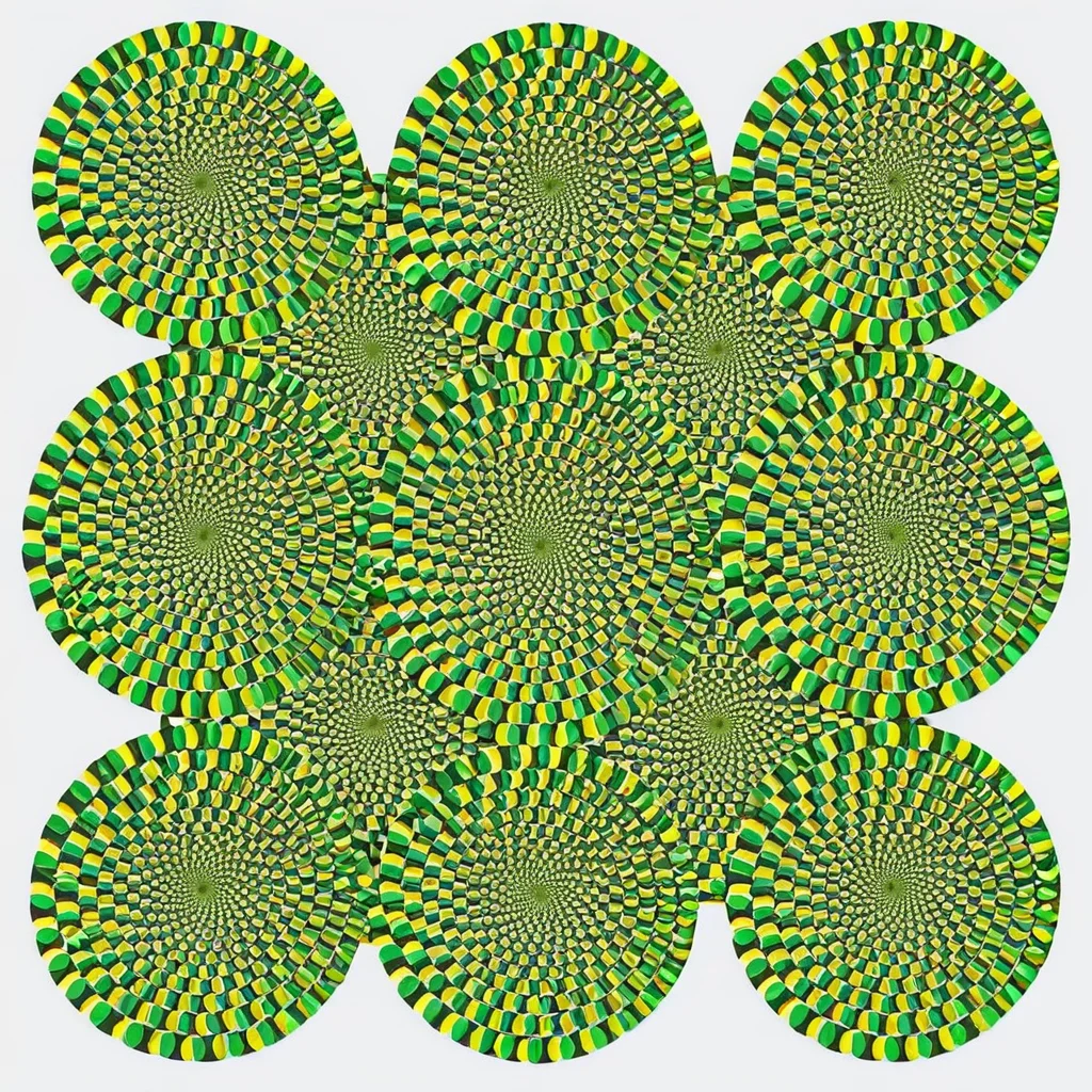 Optical illusion, opti, illusion, (no humans:0.70), (green theme:0.46), moving, rotating, multiple circles, white background <lora:Optical_Illusion_XL-KK:1>