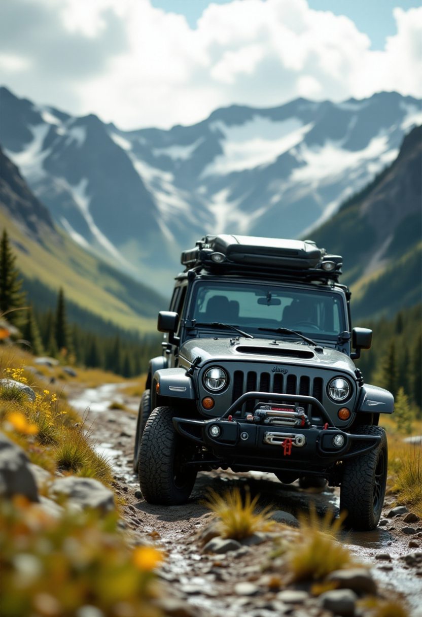 <lora:PCB_Image_Enhancer_for_FLUX:0> <lora:KFT_HLA_V3_FLUX-000019:1>
 Photograph of a jeep driving in the mountains