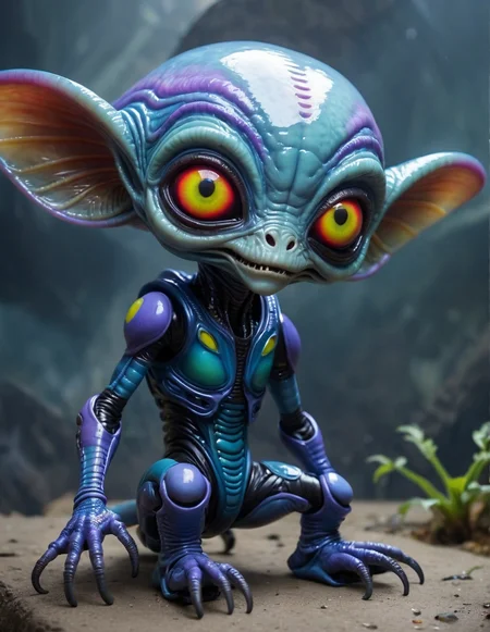 Denim blue painting alien species <lora:alien-species:.85>