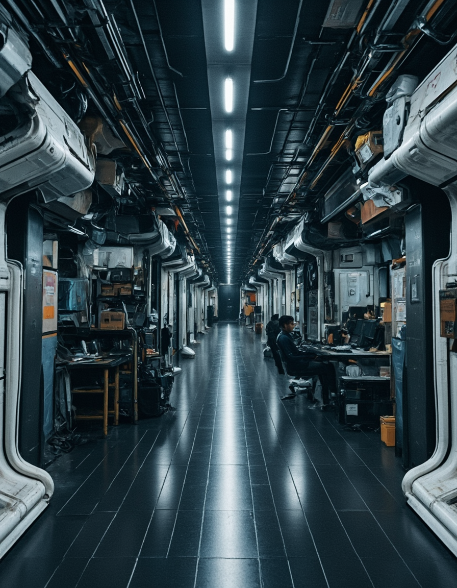 <lora:Home_R01fluxb:1> homer01, aesthetic, aesthetics, and, angle, architecture, ceiling, cluttered, corridor, cutting-edge, design, desk, detailed, framework, futuristic, glowing, high-tech, historical, homer01, interior, led, light, linear, minimalist, modern, persons, repetitive, space, style, surfaces, symmetrical