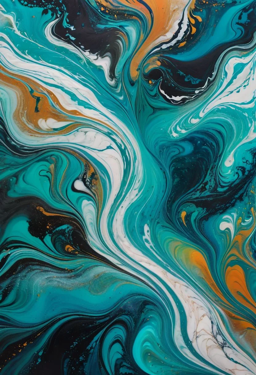 background,Abstract acrylic pouring art in colors of ocean. majestic vibrant colors inWaves and swirls. Texture with marble effect,