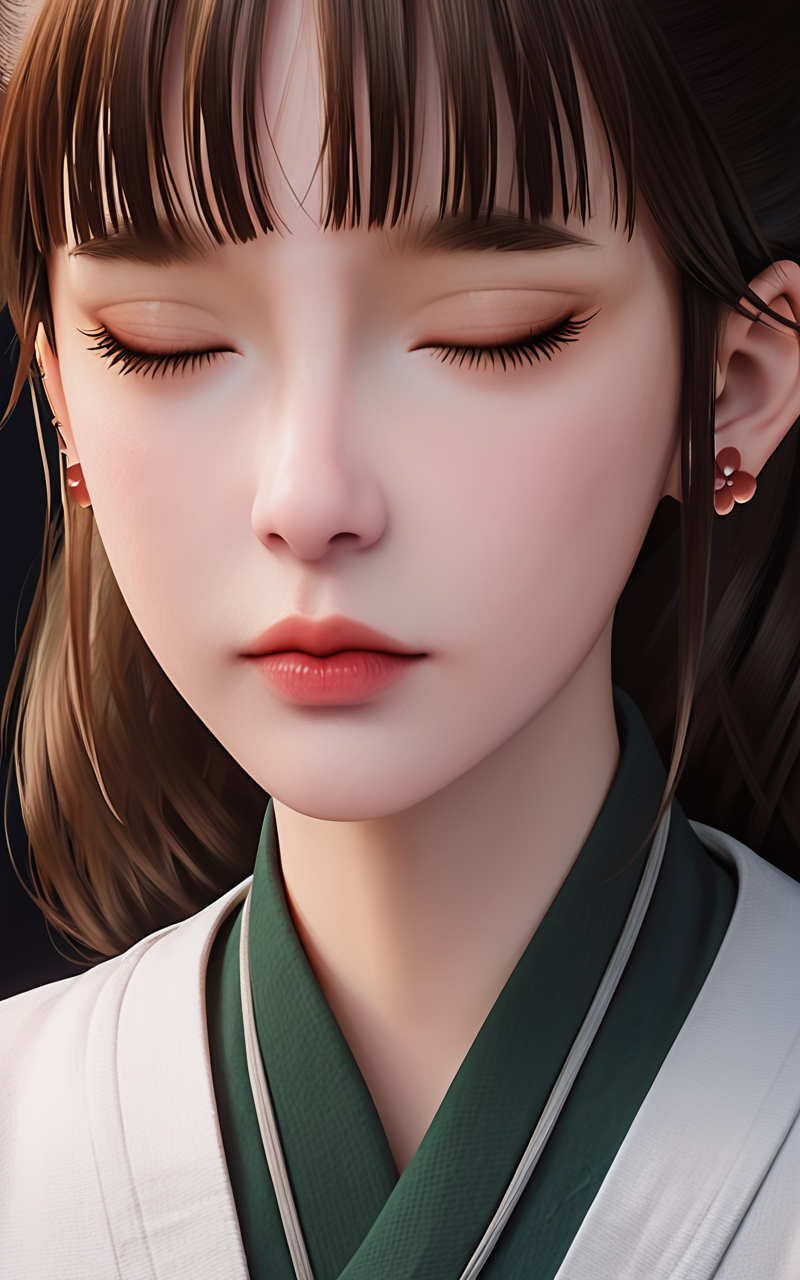 score_9,score_8_up,score_7_up,
<lora:ruanxiuPony-000001:1>,
ruanxiu,1girl,solo,closed eyes,brown hair,simple background,earrings,realistic,jewelry,portrait,bangs,closed mouth,japanese clothes,lips,long hair,blunt bangs,facing viewer,kimono,close-up,dark background,
