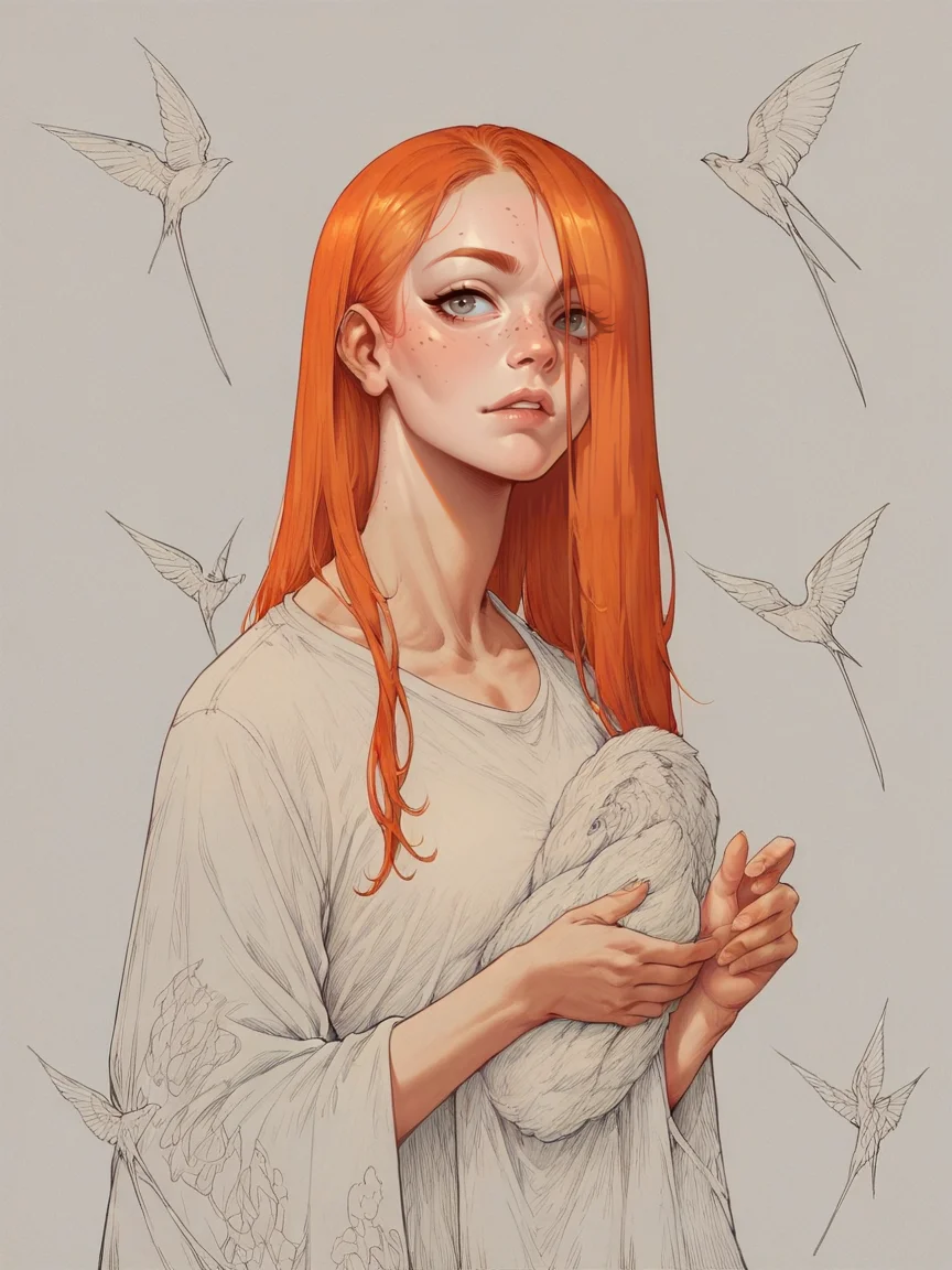 score_9, score_8_up, score_7_up, score_6_up, score_5_up, score_4_up, <lora:blu3p4rtXLP2:0.7> blu3p4rt, 1girl, ginger hair, pale skin, long hair
