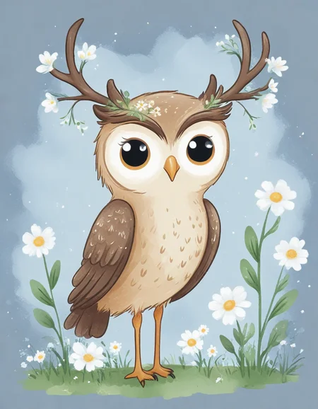 novuschroma57 style cartoon owl deer with flowers <lora:novuschroma57 style_simple:1> <lora:sdxl_lightning_8step_lora:1>