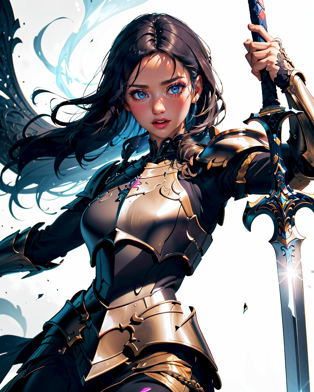 an illustration of a female paladin adorned in holy armor, wielding a sacred sword, furrowed brow, 
masterpiece, best quality, intricate detail, high background detail, high contrast,   <lora:emotion_angry_slider_v1:0.5>