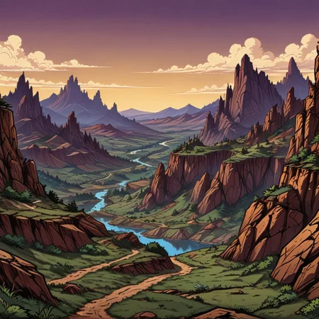 outline, lmnoutln, comic book style, random landscape