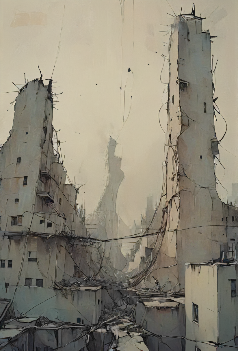 complex intricate explosion of a city... in space!, unfazed by tilted lines stuck on a roof-top, <lora:The_Line:.6>, <lora:- SDXL - otclillsn_impossible_geo_V1.0:0.8>,  <lora:Dark_Anime:0.8>