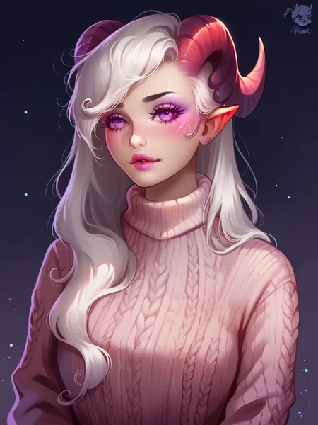 score_9, score_8_up, score_7_up, score_6_up, score_5_up, <lora:prywXLP:0.8> pryw, 1girl, long hair, portrait, demon, sweater