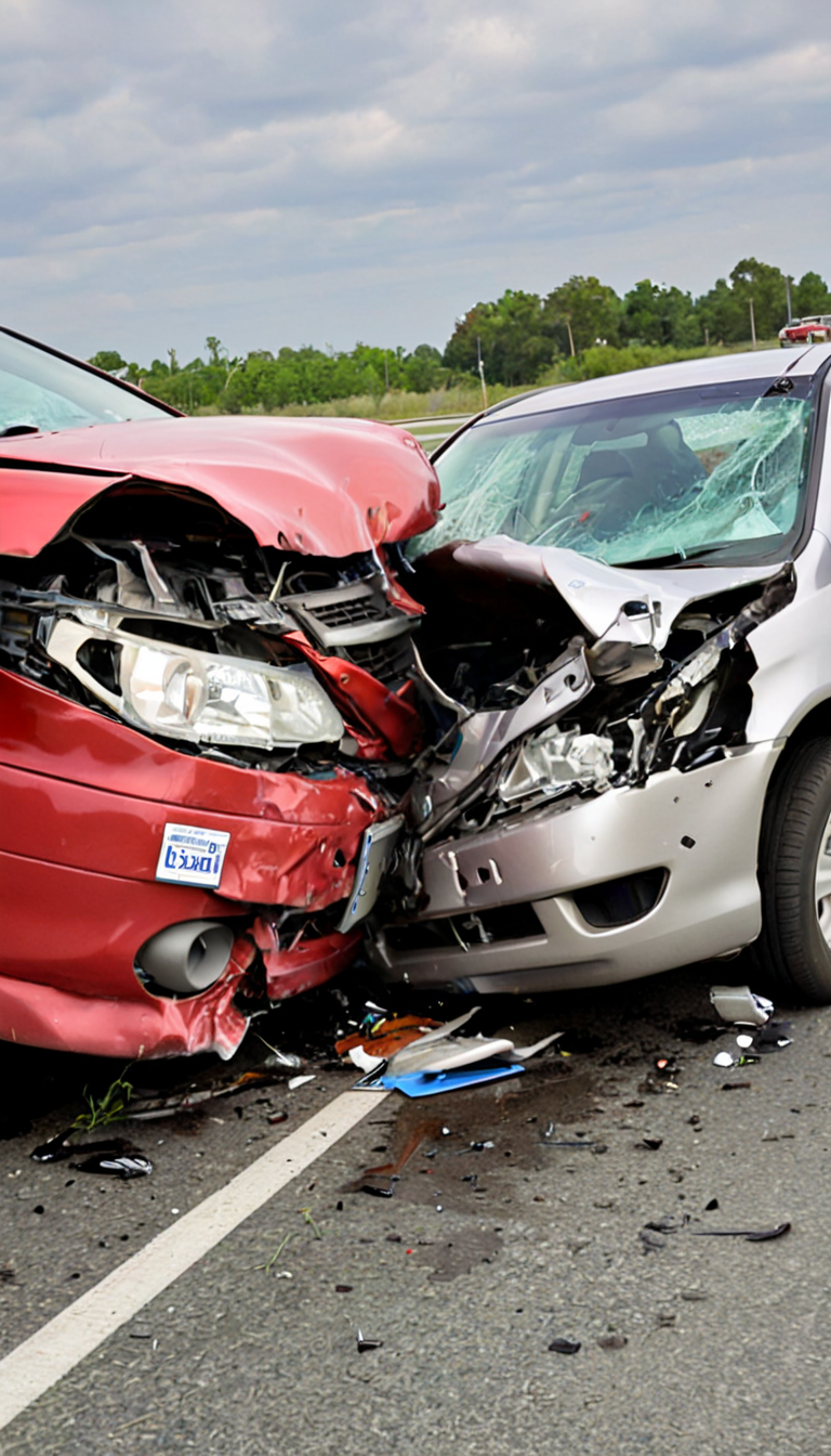 DTP, Car crash, frontal impact, <lora:DTP_2_:0.7>