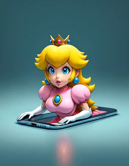 <lora:Phone_PH12X_Pony:1> ph12x, solo, 1girl, upper body, breasts, Princess Peach from Mario