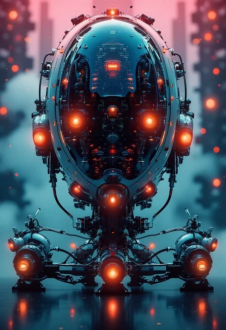 YFG-Zaat Inkpunk Anime, silhouette art, the image is featuring a robotic cyberpunk subject, titanium and chrome, robot wires and circuitry, robot joints, glowing lights, silhouetted, chiascuro, glowing eyes, abstract surreal neon-hued background