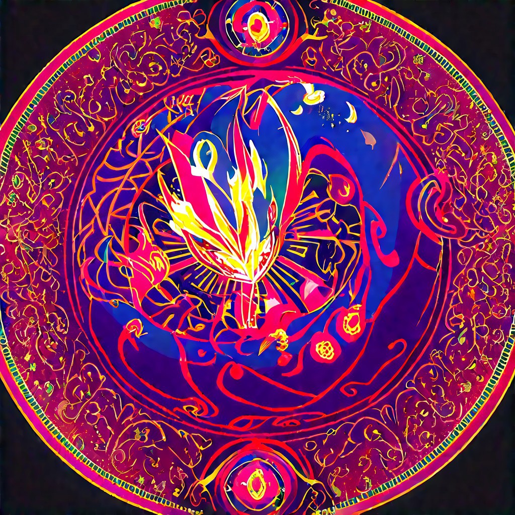 score_9, score_8_up, score_7_up, colored Mandala style, medium stylized pattern, (deep_purple base, black, red, and gold details), (glowing_golden_elements:1.2), Seviper, serpentine, vertical_figure_eight_pattern, intricate_design, symmetrical, traditional_mandala, luminous, mystical, highly_detailed, geometric_patterns, harmonious_composition, masterpiece, balanced,  artistic, reverence, best quality, absurdres, highly detailed,