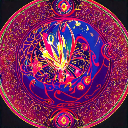 score_9, score_8_up, score_7_up, colored Mandala style, medium stylized pattern, (deep_purple base, black, red, and gold details), (glowing_golden_elements:1.2), Seviper, serpentine, vertical_figure_eight_pattern, intricate_design, symmetrical, traditional_mandala, luminous, mystical, highly_detailed, geometric_patterns, harmonious_composition, masterpiece, balanced, artistic, reverence, best quality, absurdres, highly detailed,