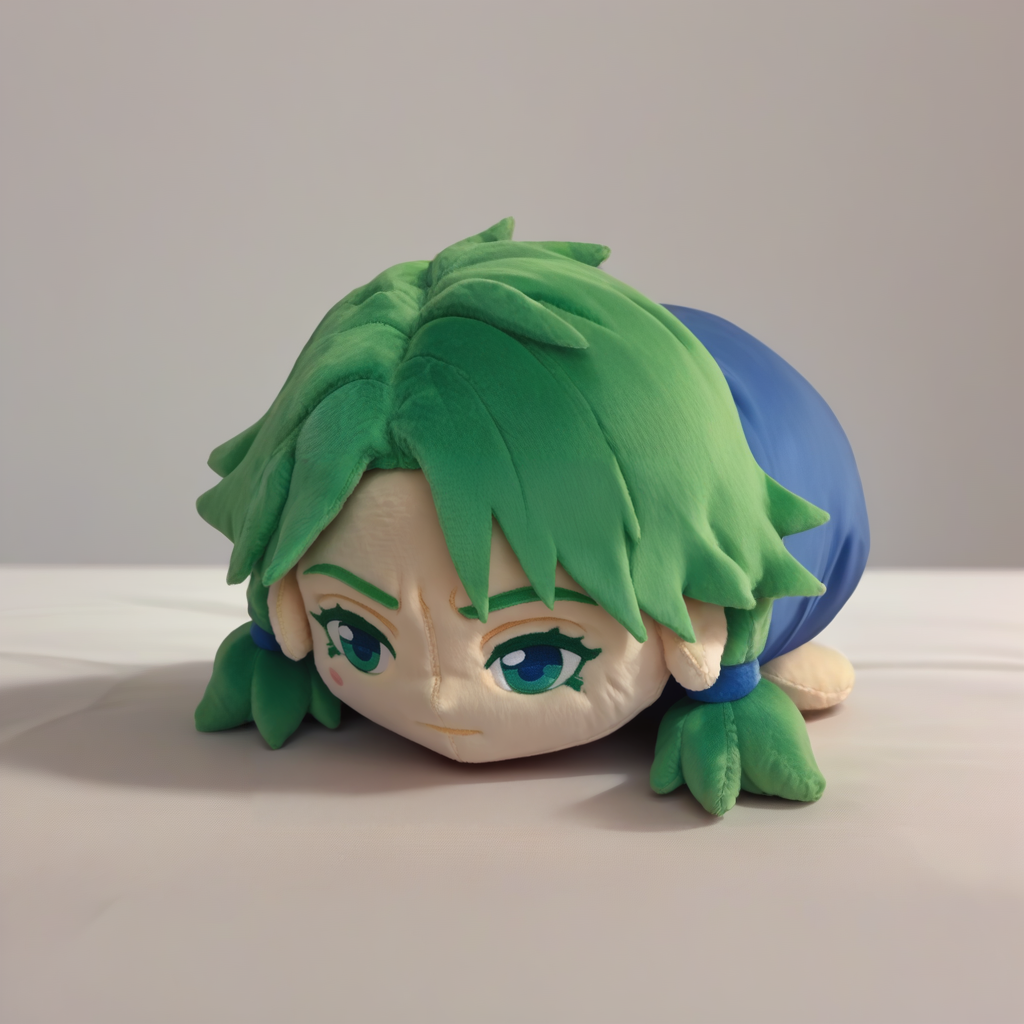 score_9, score_8_up, 1girl, solo,  <lora:NSCarolineStardew:1> NSCarolineStardew, NSCarolineStardew, Green hair, low twintails, short hair, mature  <lora:hauntedBeanPlushieThatWill_v10:1> haunted bean plushie