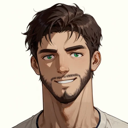 <lora:Ian__ComingOutOnTop:.6>, Ian, Brown hair, green eyes,
(very short hair, beard, bara, mature, facial hair, stubble, beard, full beard, sideburn, beard, a lot of beard, ), facial hair,male focus, muscular male, muscular male, bara, mature,  bara, mature, aixiwuganda_(20222192), very awa, masterpiece, best quality, absurdres, newest, perfect quality, detailed background, intricate details,
<lora:slider_Body Type_alpha1.0_rank4_noxattn_last:3><lora:style_Anime Summer Days 2 Style SDXL_LoRA_Pony Diffusion V6 XL:.6><lora:slider_cfg_scale_boost:.7><lora:Artist6p:.55>, Artist6p, Artist04p,<lora:slider_il_brightness_slider_d1:-1><lora:slider_il_contrast_slider_d1:-1><lora:slider_DarkSlider1.2_alpha1.0_rank16_full_300steps:-.6>
