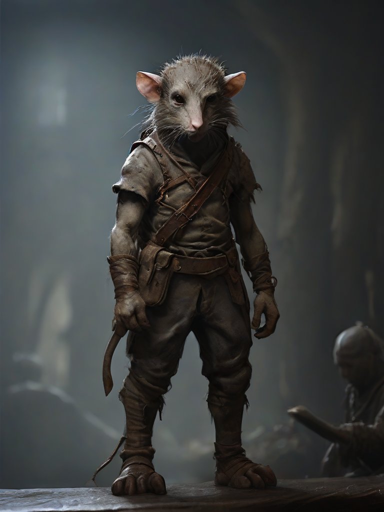 1boy, skinny, <lora:Charasilhouette-V1-000004:1.0> charasil style <lora:RPGRatFolkXL:0.8>, RPGRatFolk, rat, warrior, dangerous, deciduous,fantasy, large back pack, explorer, full body, silhouette, sketch,  <lora:offset_0.2:1.0> <lora:RPGOrcXL:0.7> RPGOrc , dark background,  simple background, hdr, chara design, concept