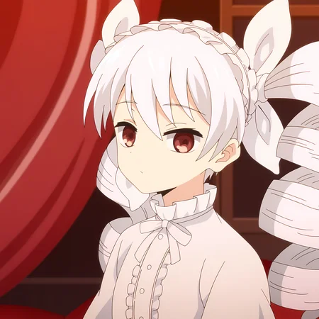 curmbles, score_9, score_8_up, score_7_up, score_6_up, score_5_up, score_4_up, anime coloring, Masterpiece, megami magazine, source_anime, Uncensored, bedroom, futaba yozakura, futabas clothing, headband, white hair, twin drill hair, white gloves, <lora:sdxl_lightning_8step_lora:0.9> <lora:FutabaYozakura:1> <lora:an31_curmbles2:0.8>