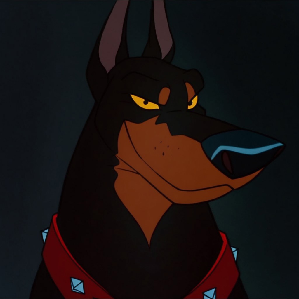score_9, score_8_up, score_7_up, Expressiveh, masterpiece, best quality, highly detailed, realistic,  1boy, solo, (RoscoeOAC,furry, feral, canine, doberman, black nose, yellow sclera, black eyes, black body, black fur, brown body, brown fur, two tone body, two tone fur, small tail, red collar), upper body, close-up, ((black  background, simple background)), smile, looking at viewer, closed mouth, front view, dutch angle