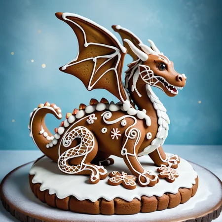 a dragon ,icing, gingerbread <lora:GingerbreadStyle_epoch_10:0.7>