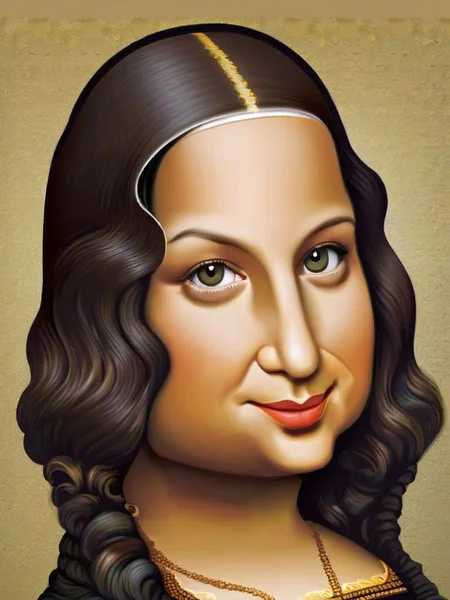 A picture of a Caricaturized Mona Lisa <lora:SDXL-Caricaturized-Lora:1>, Very detailed, clean, high quality, sharp image