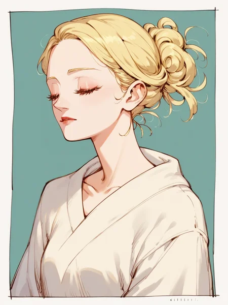 score_9, score_8_up, score_7_up, score_6_up, score_5_up, 1girl, <lora:k0tt3r1XLP:1> k0tt3r1, blonde hair, closed eyes