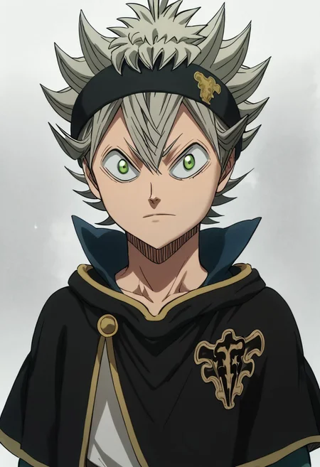 score_9, score_8_up, score_7_up, 1boy, solo,  cute boy, asta_black_clover, grey hair, green eyes, spiked hair