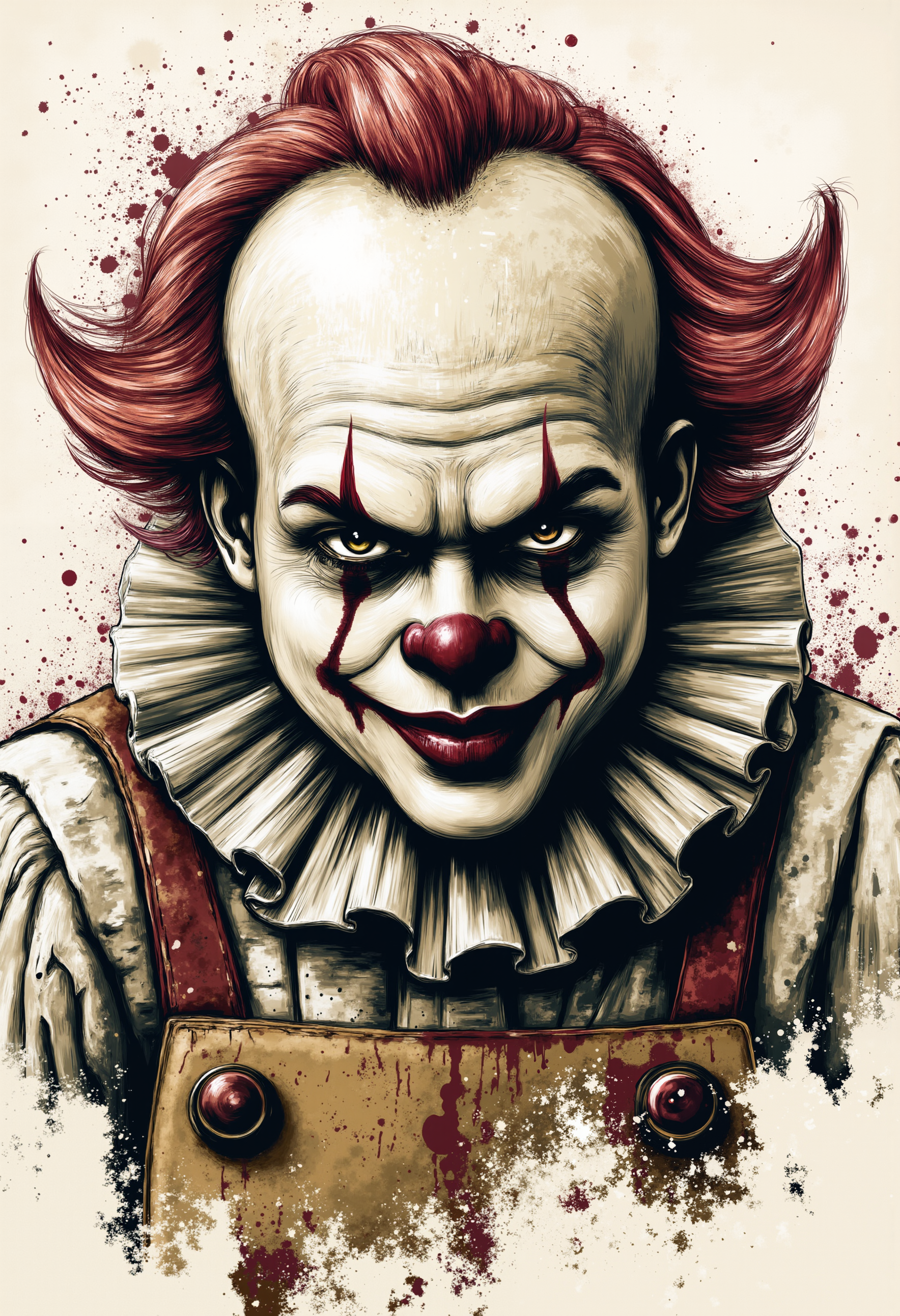 pst010, Horror clown grimaces,