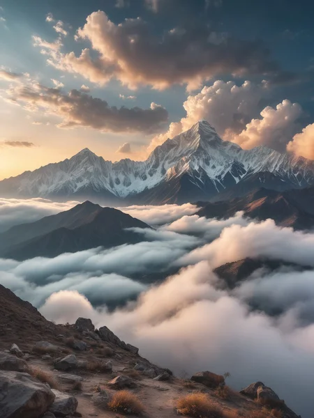 transparent spirits woven from clouds flying between sky and mountains, India, mystic vibrant, 35mm photography, 16k hdri, urbanpunk, soft focus, by Anna Razumovskaya