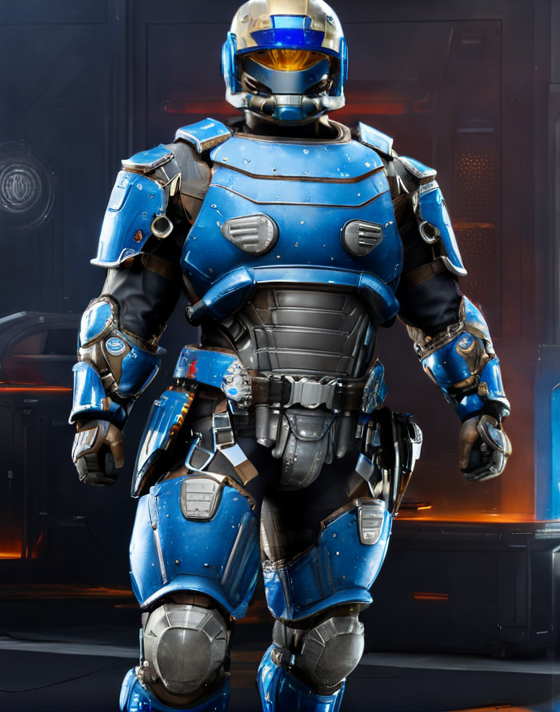 ((Masterpiece, best quality,edgQuality,photorealistic,ultra photorealistic)),standing,posing for a picture,
edgHalo_armor,power armor, a man in a futuristic suit ,wearing edgHalo_armor
 <lora:edgHaloXL:1>