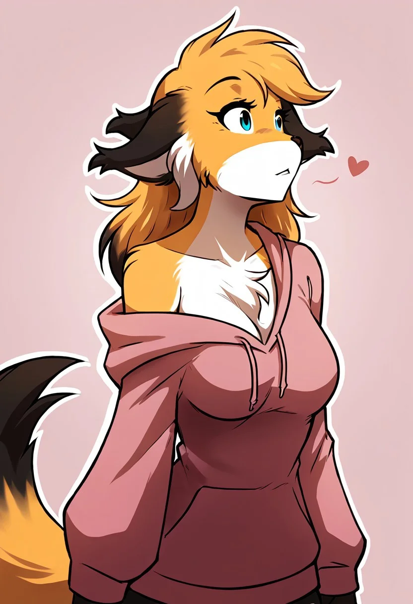 score_9, score_8_up, score_7_up,score_6_up,score_5_up, source_furry
BREAK
solo, furry female anthro, (((medium breasts, breasts focus, , close-up, from front, oversized hoodie, oversized clothing, off shoulder, pink hoodie,)))
BREAK
<lora:Mike-Twokinds-SDXL-AnonTK-V1-000012:0.85>, mike-twokinds, keidran, mammal, fox tail, <lora:p:0.35>