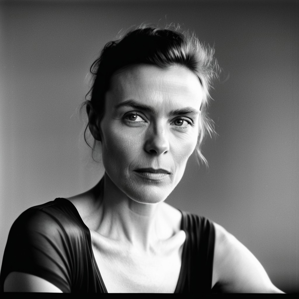 kiev80 A stunning, high-end black-and-white portrait of an elegant woman, captured with masterful chiaroscuro lighting. Her face is the absolute focal point, radiating depth, emotion, and a captivating presence. Every detail—her eyes, the subtle texture of her skin, and the gentle curve of her lips—is illuminated with a perfect interplay of light and shadow, creating a sculptural, timeless aesthetic. The background is minimalist and softly blurred, ensuring an undistracted focus on her expression and the contours of her features. The photograph embodies a cinematic, almost ethereal quality, reminiscent of the legendary works of Helmut Newton, Peter Lindbergh, and Richard Avedon. The composition is meticulously balanced, exuding sophistication, mystery, and a refined artistic vision, making it a true masterpiece of portrait photography.