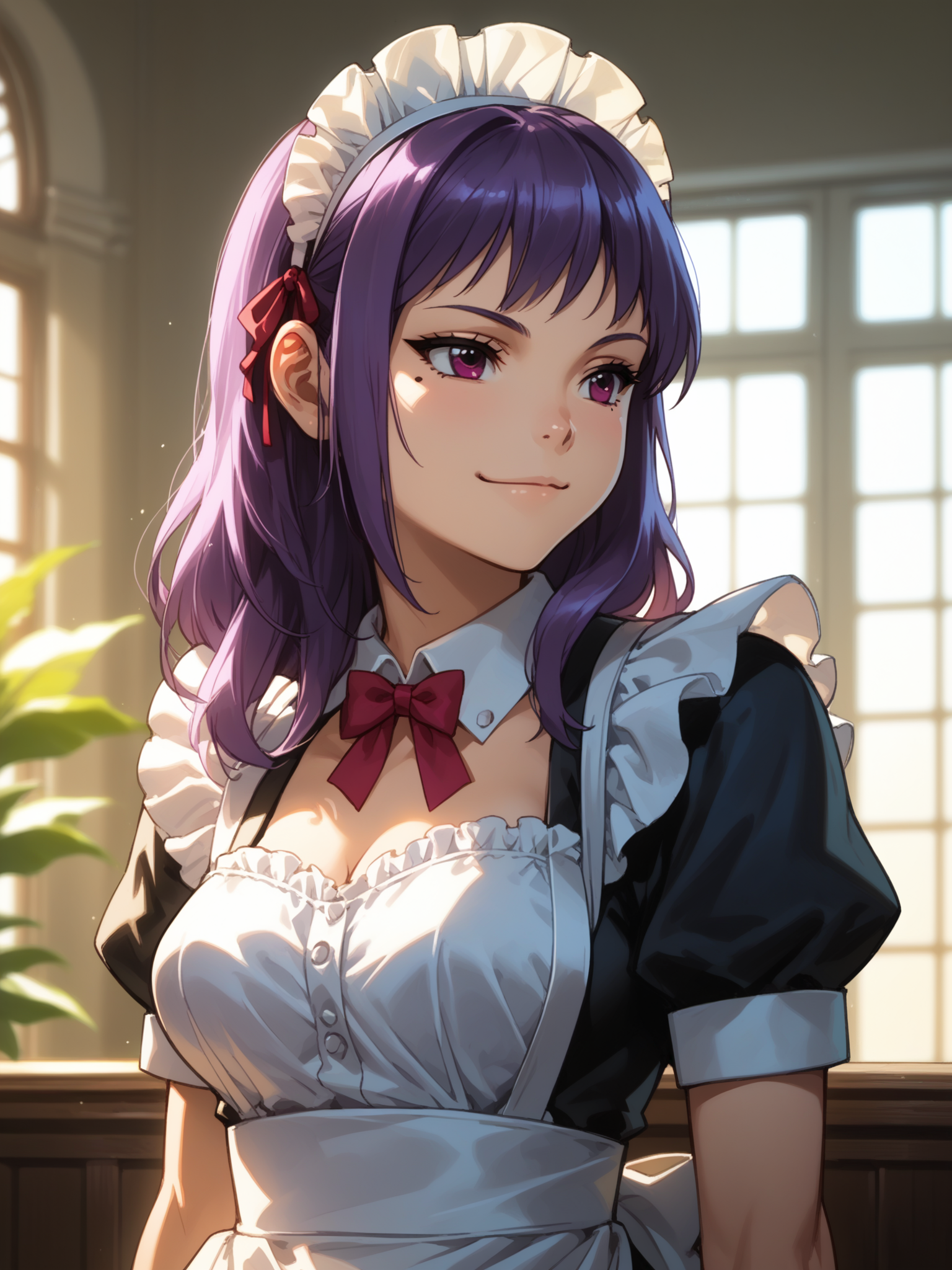 (upper body, solo focus:1.2) <lora:happy_tentacle-fujiko-v0.2-000030:1>, ht_fujiko, mole under each eye, medium breasts (petite:1.2), <lora:Shed_The_Skin's StS_age_slider_v1_initial_release:-1.5> ( :1.1) ( ( head tilt :0.8) , , ( :1.2) , seductive smile , (looking at another:1.2) :1) , indoors, ((day :0.6), :0.8), ( window :0.9), (furniture:0.9), loaded interior , , , , (chinese architecture :0.9), cleaning, (maid:1.2), maid headdress ( :0.8) score_9, score_8_up, score_7_up, score_6_up, score_5_up, score_4_up, ( [(realistic, photorealistic:1.3):(realistic:1.2):14] [(3d:1.2)::12] :1) <lora:LUUNA's Lunas-NijiJourney-SDXL-B2:0.35>, nijijourney <lora:prgfrg23's Counterfeit-V3.0 Style SDXL_LoRA_Pony Diffusion V6 XL:0.5> <lora:mfcg's mfcgXL:0.12> <lora:reweik's gyokai(himehajime)_PonyXL_style_v01:0.14>