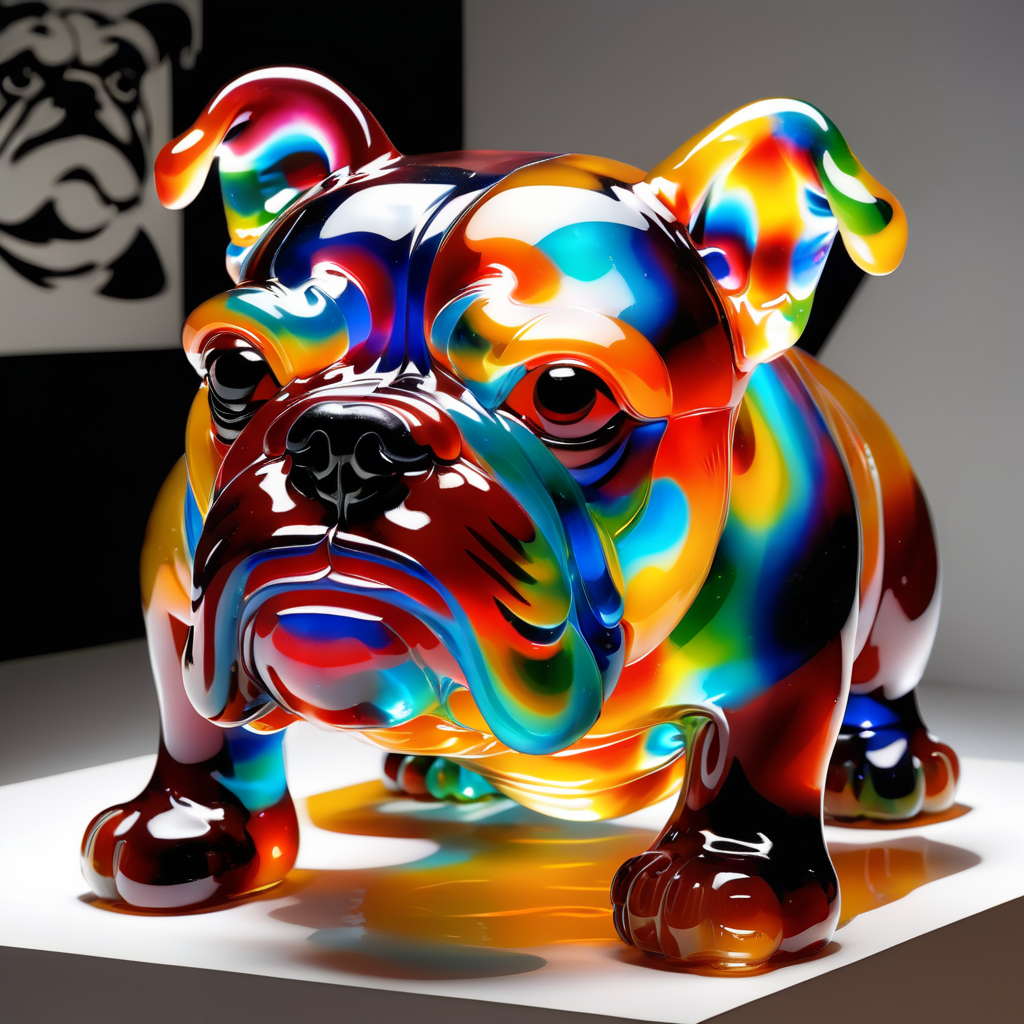 made out of Jed-Jly, <lora:JellyStyle-000007:1>, Cartonnage of a [Himalayan Cat:Bulldog:2], Snowy, Grunge Art, perfect composition, contemporary, beautiful composition, excellent composition, rich vivid colors, ambient light, intricate detail, glossy, lush, highly color focused, cinematic perfect intricate stunning fine detail, warm light