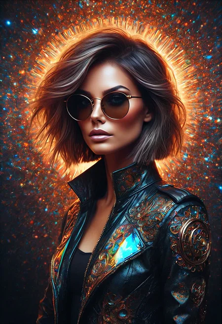 double exposure, enys guerrero art style portrait of a Fantasy hyper detailed steampunkschloss beautiful ultra Realistic, gorgeous boujie female, skull, colorful bismuth sparkles, hyper detailed Kaleidoscope sunglasses , in the style of tom wood, charlie bowater, Bing AI , Dall-e3 , Chat GPT 4, centered composition, super sharp focus, rule of thirds,, (gothic style:1.2) . mysterious, haunting, dramatic, (minimal, ornate), aesthetic, eerily beautiful, dark surrealism, best quality, hyperrealistic art, cinematic film grain, high angle shot, natural texture.