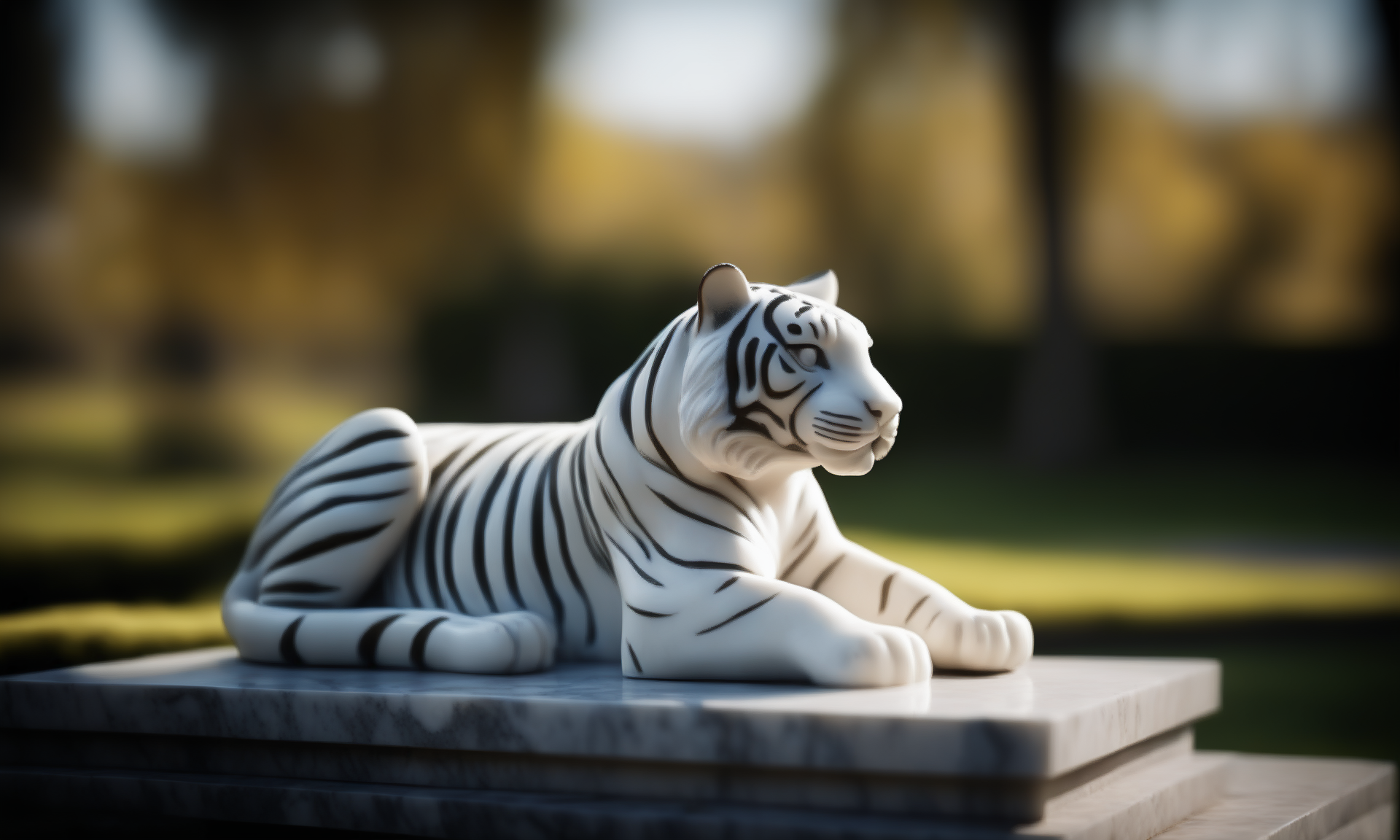 cinematic film still <lora:marblecarvingcd_xl-000006:0.6>,a statue of a tiger made of (marblecarvingcd_xl,marble carving,crack:0.6,shiny:1.3) in park,no humans,long-focus,tilt-shift,outdoors,on lawn,full body,chinese zodiac,cutie,cute,still life,animal statue,front view,facing viewer,looking at viewer . shallow depth of field, vignette, highly detailed, high budget, bokeh, cinemascope, moody, epic, gorgeous, film grain, grainy, 8K, HDR, UHD, masterpiece, best quality, highly detailed, high resolution, finely detail, extremely detailed, ultra detailed, wallpaper