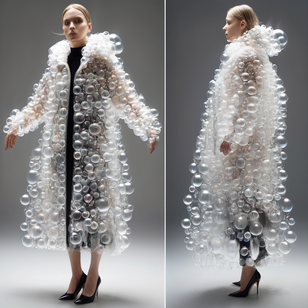 a coat made completely of transparent bubbles, wow_bbls
