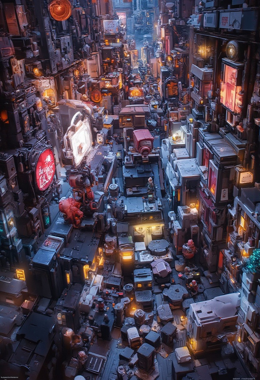 LEGO scene of the cyberpunk