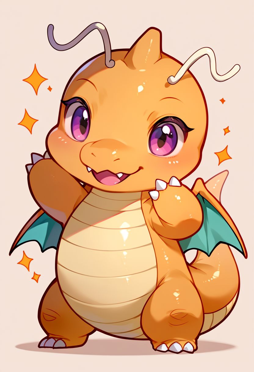 score_9, score_8_up, score_7_up, source_anime, solo, Dragonite, looking at the viewer, (Feral Dragonite, chibi body:1.3), excite, dancing, simple background, (detailed image, high resolution, 5k resolution:1.0), (chibi art style:1.1)