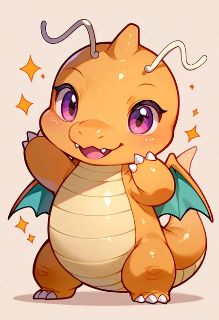 score_9, score_8_up, score_7_up, source_anime, solo, Dragonite, looking at the viewer, (Feral Dragonite, chibi body:1.3), excite, dancing, simple background, (detailed image, high resolution, 5k resolution:1.0), (chibi art style:1.1)