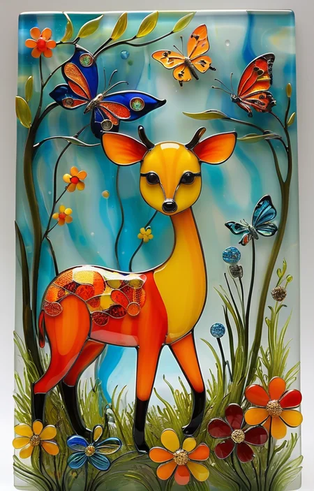 masterpiece,best quality,<lora:tbh372-sdxl:0.6>,illustration,style of Fused glass animals