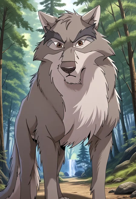 Nava, wolf, feral, male, solo, hi res, eyes focus, handsome, forest, sunny, forest background, detailed background, hi res, detailed eyes, eyes focus, big iris, 4k perfect eyes, perfect face, 5fingers, best artwork, highly detailed ultra quality
