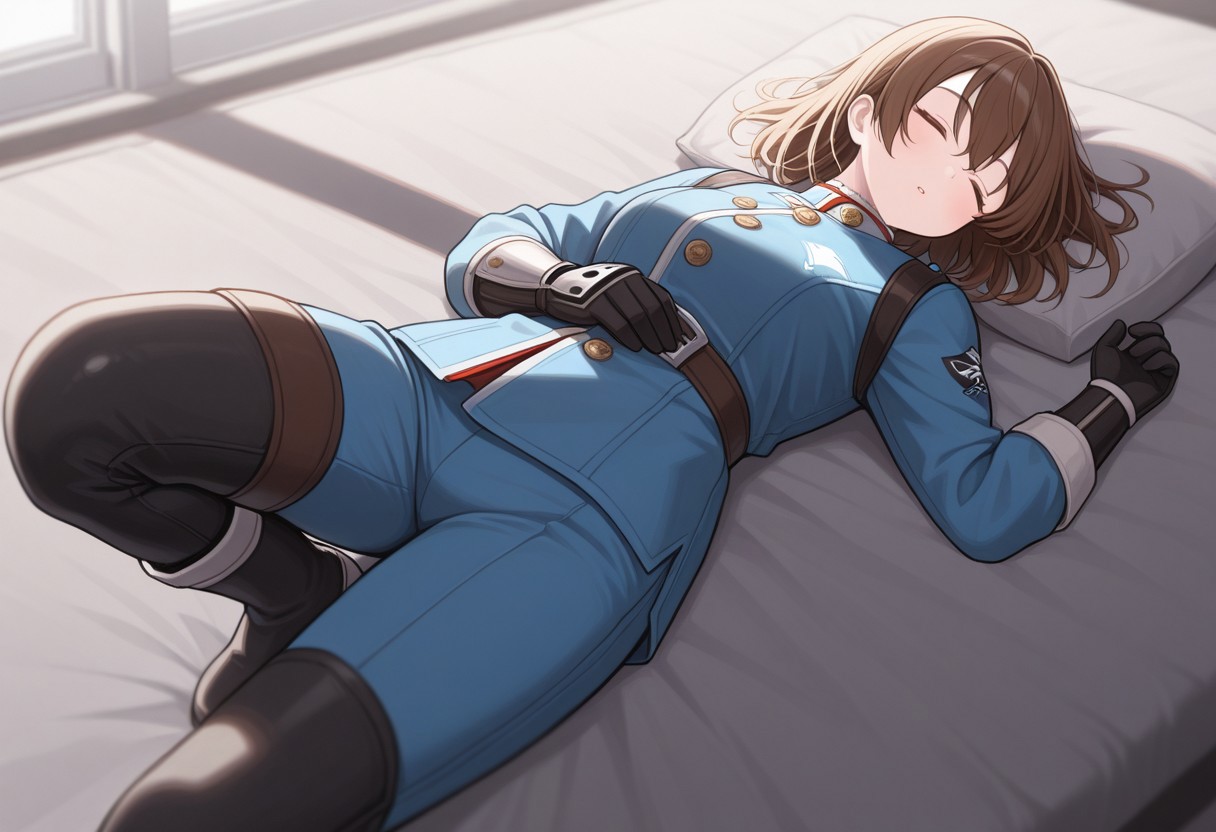 masterpiece, best quality, 32k, high resolution, absurdres, fighter, sleeping