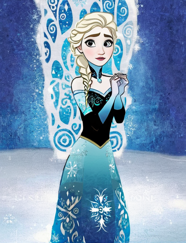 elsa, disneys frozen <lora:Gustav_Klimt_XL_kk:1> klimt