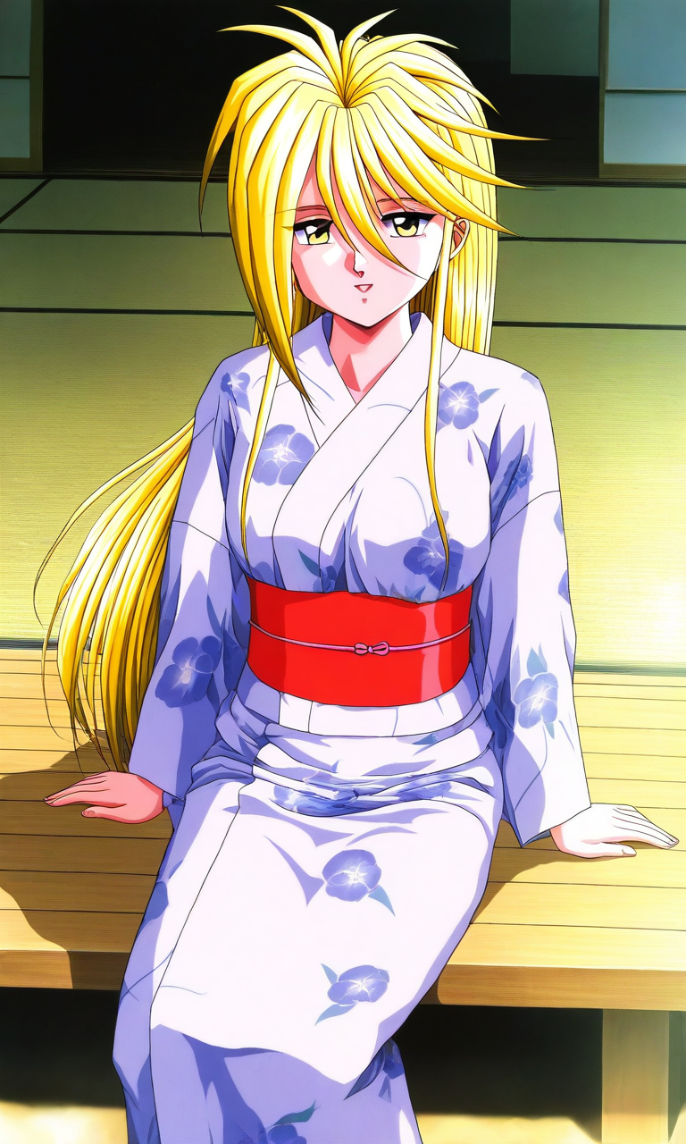 general,highres, ultra-detailed,very aesthetic,best quality ,best hands, BREAK <lora:Ijuuin_Rei_Tokimeki_Memorial_IS:1>
Ijuuin_Rei(Tokimeki_Memorial), 1girl, solo, blonde hair, yellow eyes, hair between eyes, breasts, 
1girl, blonde hair, solo, japanese clothes, kimono, long hair, sitting, yellow eyes, yukata,