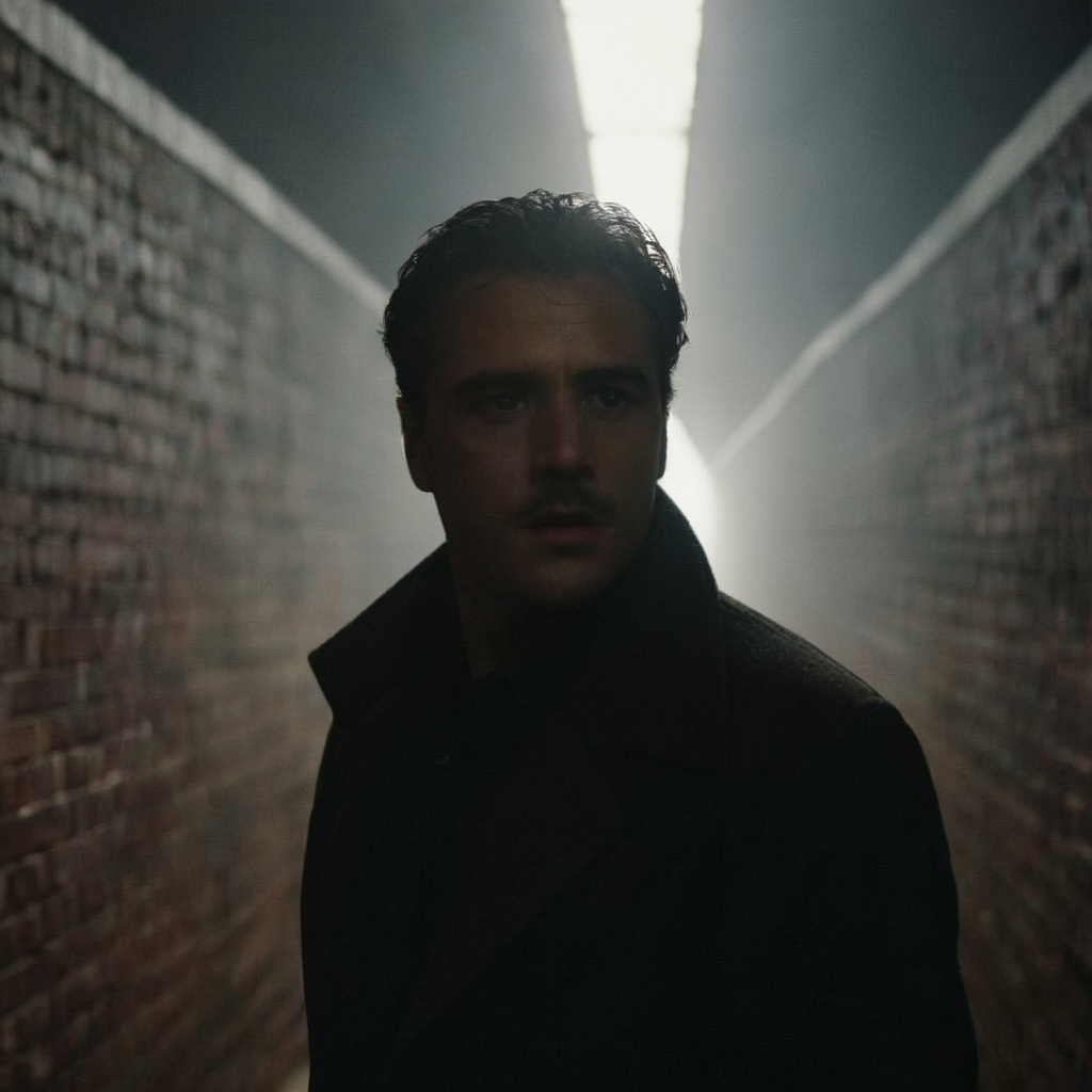 cinematic film still of  <lora:Kodak Motion Picture Film Style3:1> Cinematic, Grainy:1, Detailed, Sharp Image, of
wide shot An Oscar winning film noir movie for Best Cinematography a silhouette man in a dark brick tunnel with a light at the end Kodak Motion Picture Film Style, shallow depth of field, vignette, highly detailed, high budget, bokeh, cinemascope, moody, epic, gorgeous, film grain, grainy