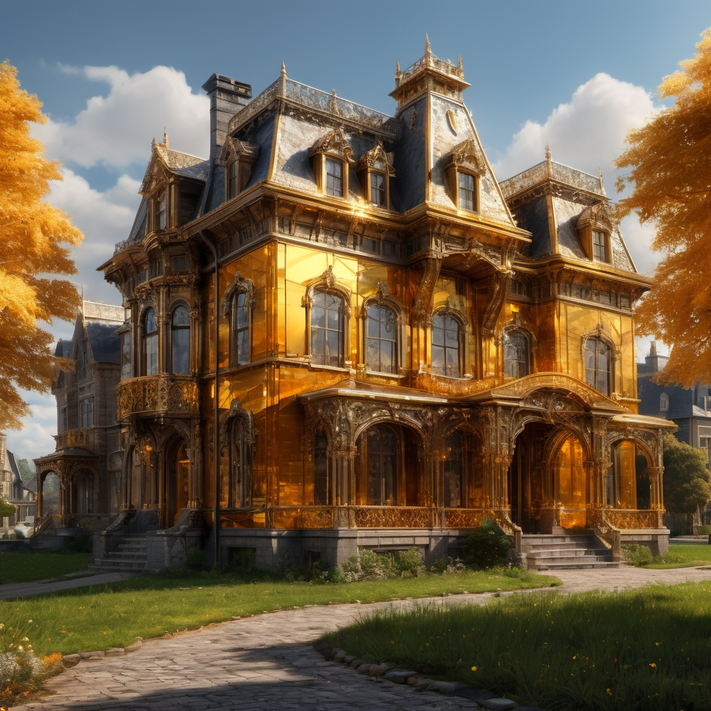 ((best quality)), ((masterpiece)), ((realistic,digital art)), (hyper detailed),Town, manor made of Stunning Sparkling Citrine, Eclat, Mixed Metals, Reliability, Diffusion, Rare Find, Classic, Industrial, Artistic Expression,8K, HDR, <lora:add-detail-xl:1.5>