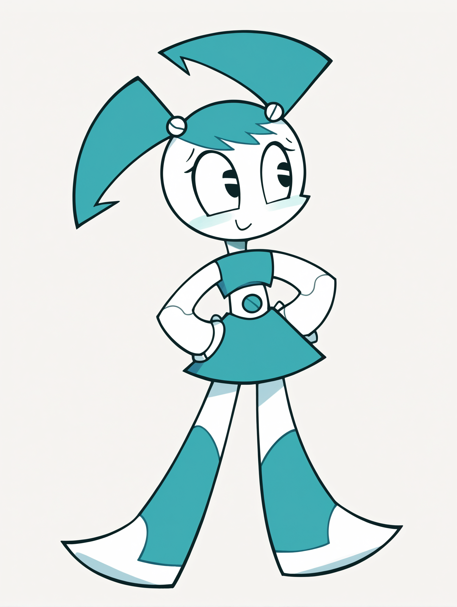 score_9, score_8_up, score_7_up, score_6_up, score_5_up, score_4_up, source_anime, BREAK
(1girl, solo:1.2), simple background, <lora:XJ-9:0.8> xj9,